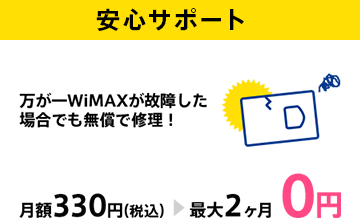 GMOとくとくBB WiMAXのオプション（安心サポート）