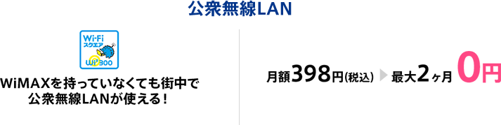 GMOとくとくBB WiMAXのオプション（公衆無線LAN）