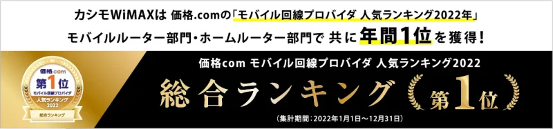 カシモWiMAX 価格コムランキングNo1