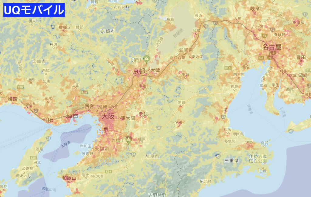 UQモバイル対応エリア